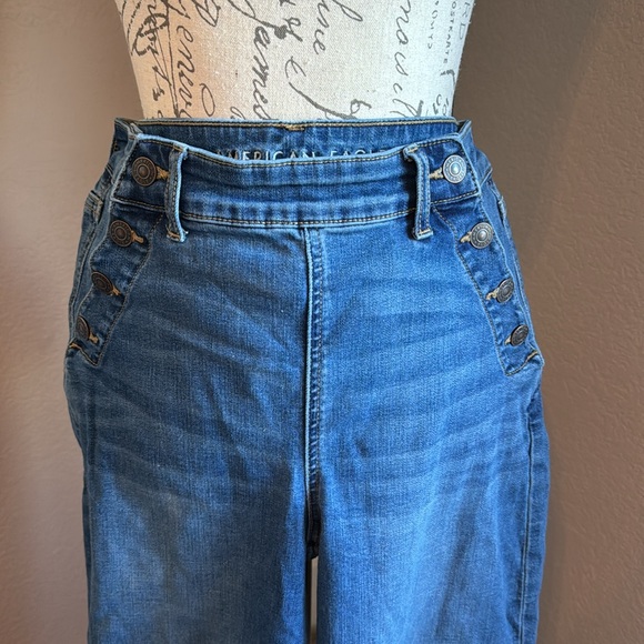 American eagle saior wide leg jeans size 10 regular - Picture 2 of 7